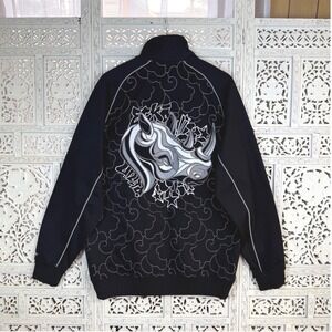 Y2K Ecko Unltd  Rhino Embroidered Track Jacket Mens Large Grunge Graffiti